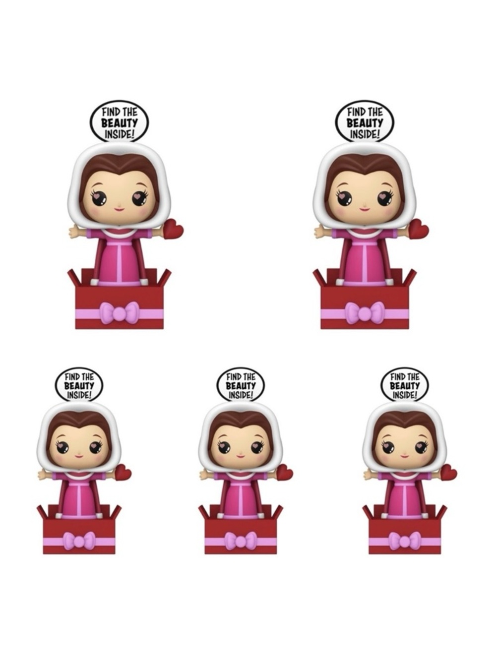 5 Disney Belle, Beauty and the Beast, Valentines Day Funko POPsies Pop-Up Figure
